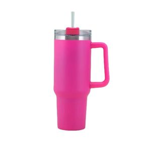 40oz Stainless Steel Handle Bottle Car Cup Double-layer Vacuum Iced Beer Cup Outdoor Portable Travel Insulation Cup (Color: Red)